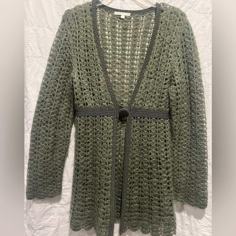 Gold Hawk Open Knit Sweater Cardigan
Sz: S - Picture 1 of 14